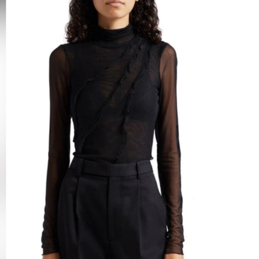 Cinq a Sept Nichola Mesh Turtleneck